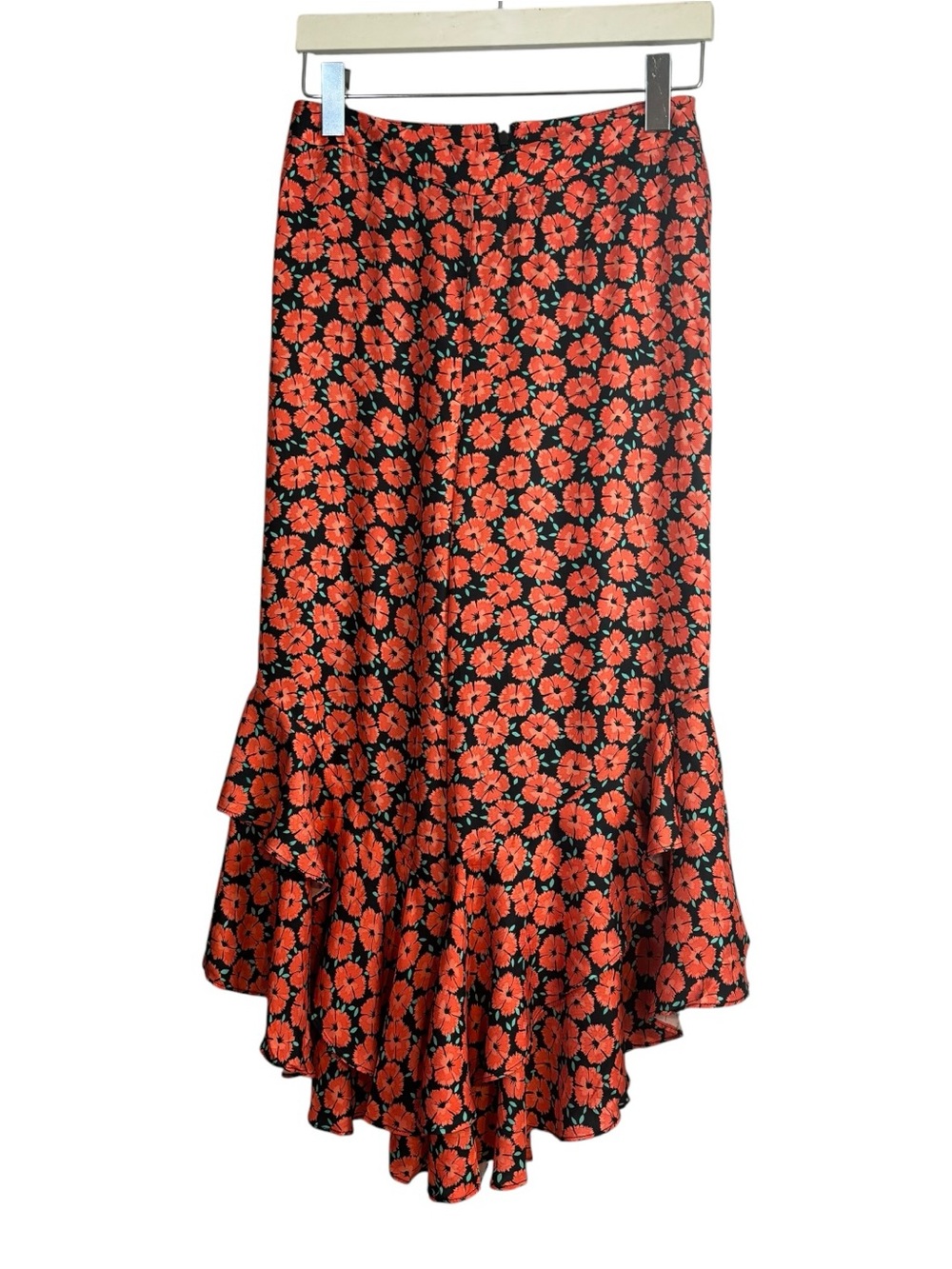 ETT:TWA By Anthropologie Virginie Ruffled Wide-Leg Trousers Floral Print Size 2